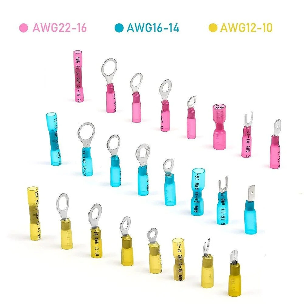 Heat Shrink Wire Connectors Crimp Terminals Kit 250x B95710