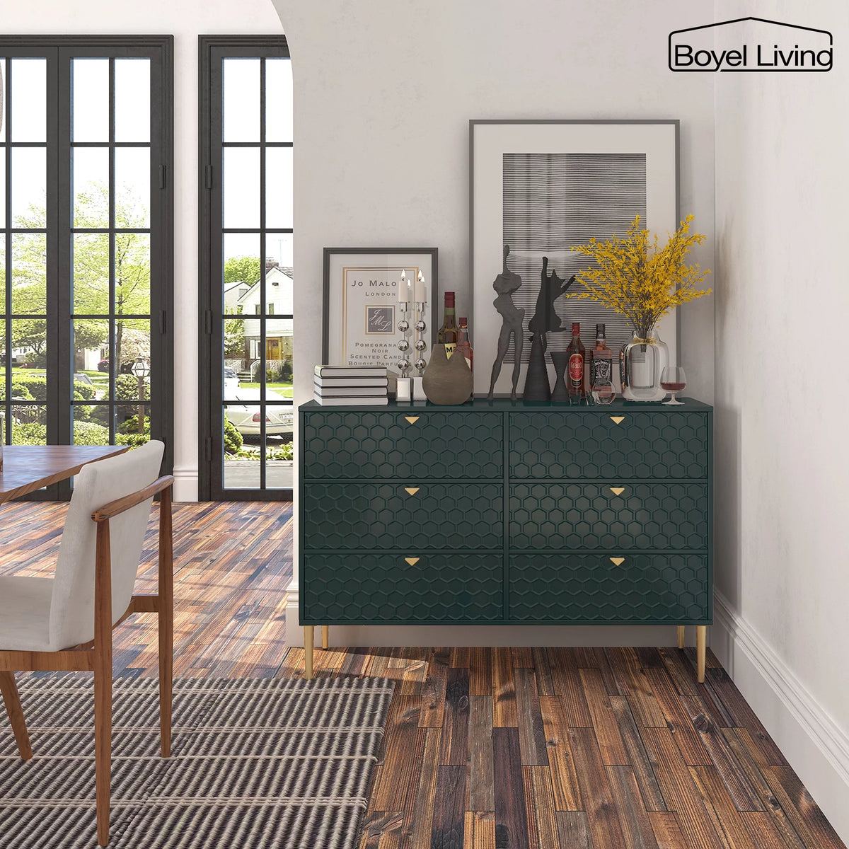 6 Drawer MDF Wood Dresser B6279