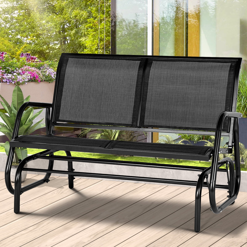 2-Person Outdoor Glider Bench Black H66764