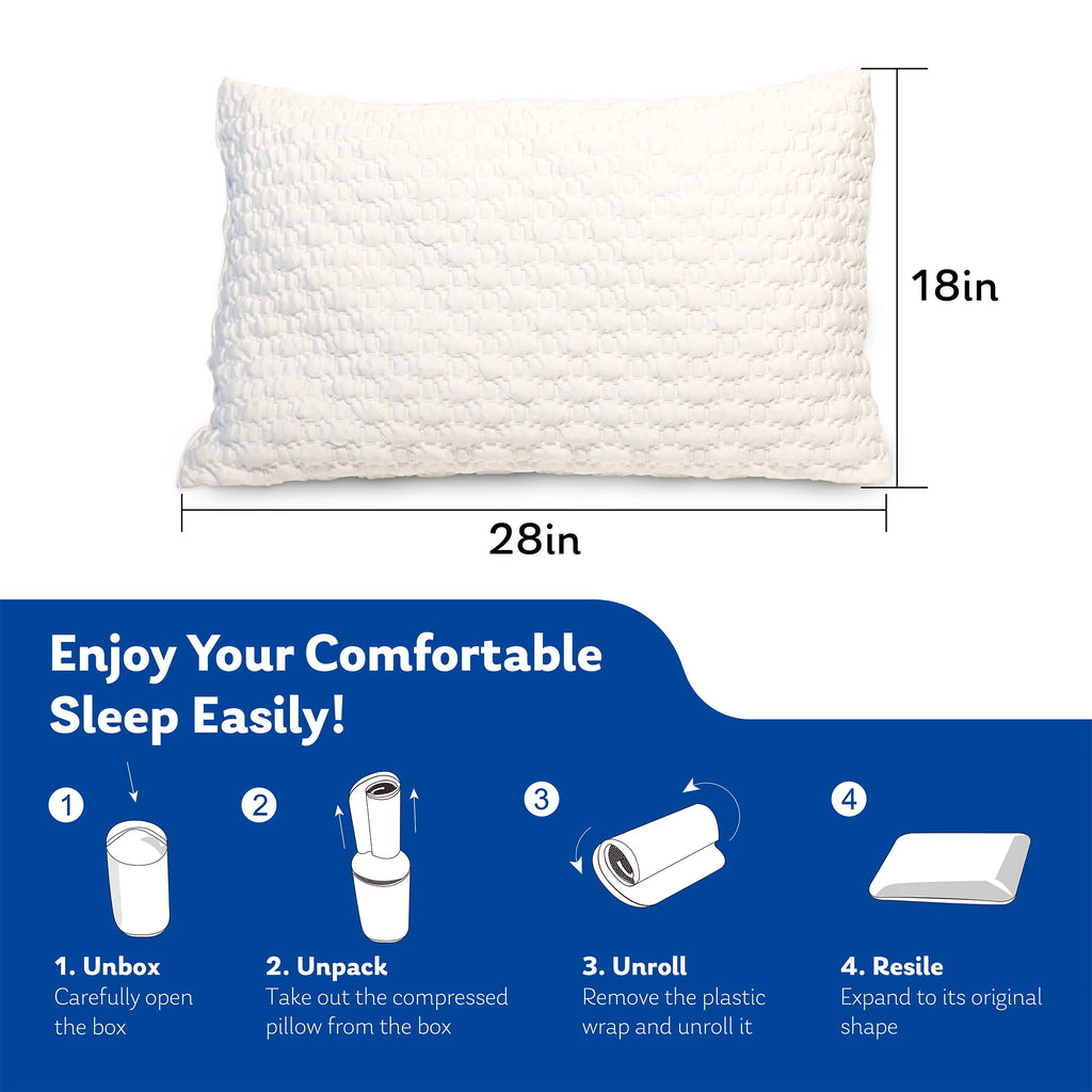 Shredded Memory Foam Bed Pillow Queen Firm Z778