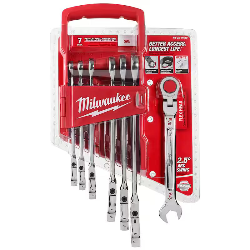 14-Piece Flex-Head Ratcheting Combination Wrench Set SAE and METRIC W686