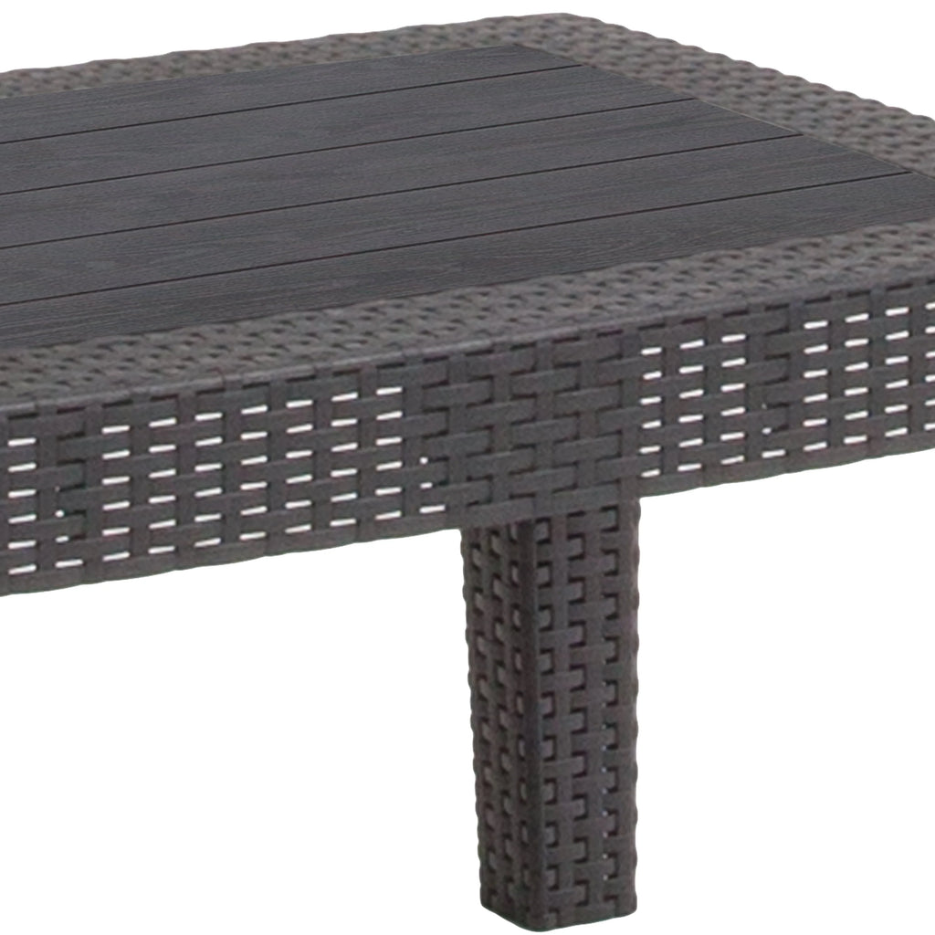 Dark Gray Faux Rattan Coffee Table S117320
