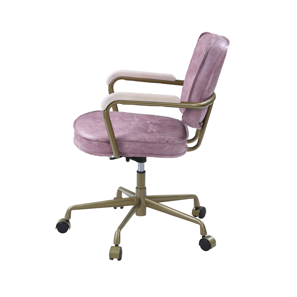 Pink Leather Office Chair U923868