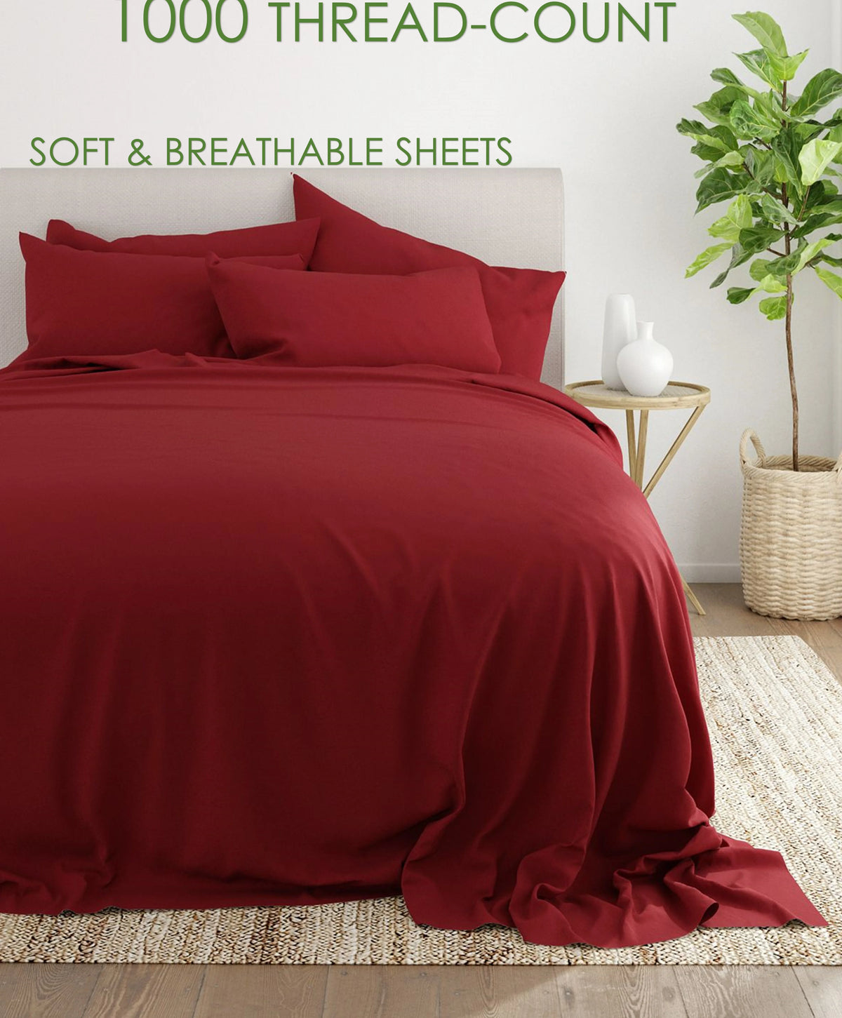 100% Egyptian Cotton 6 Pc Full-XL Sheet Set S261838