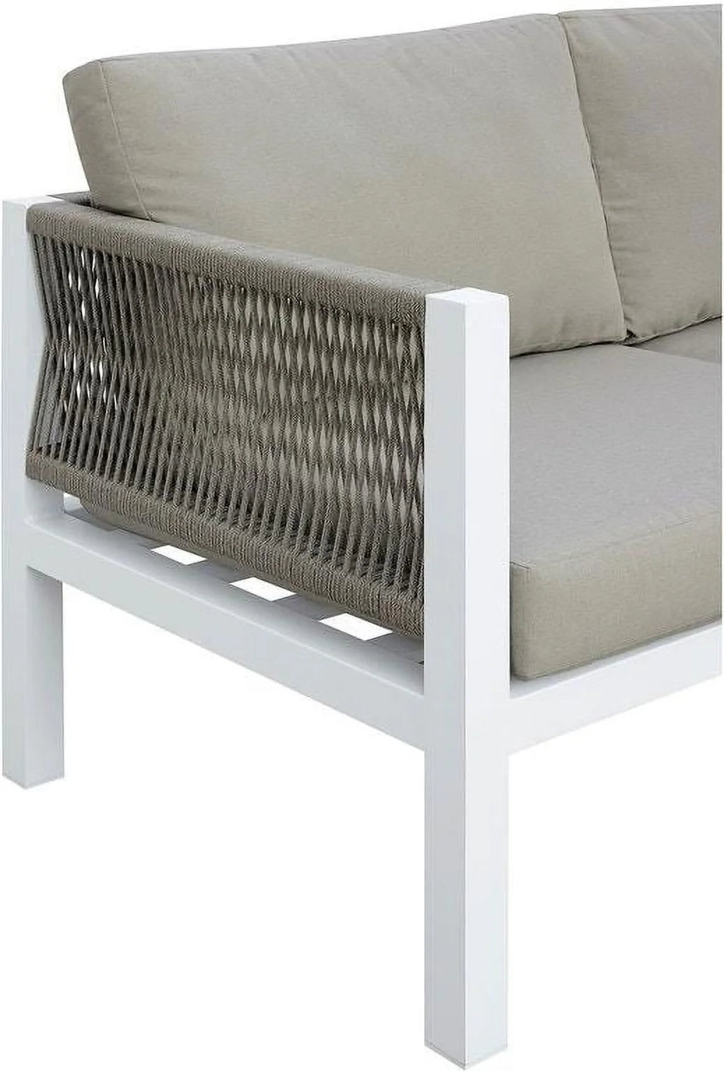 Light Taupe & White Sectional Sofa Q37731