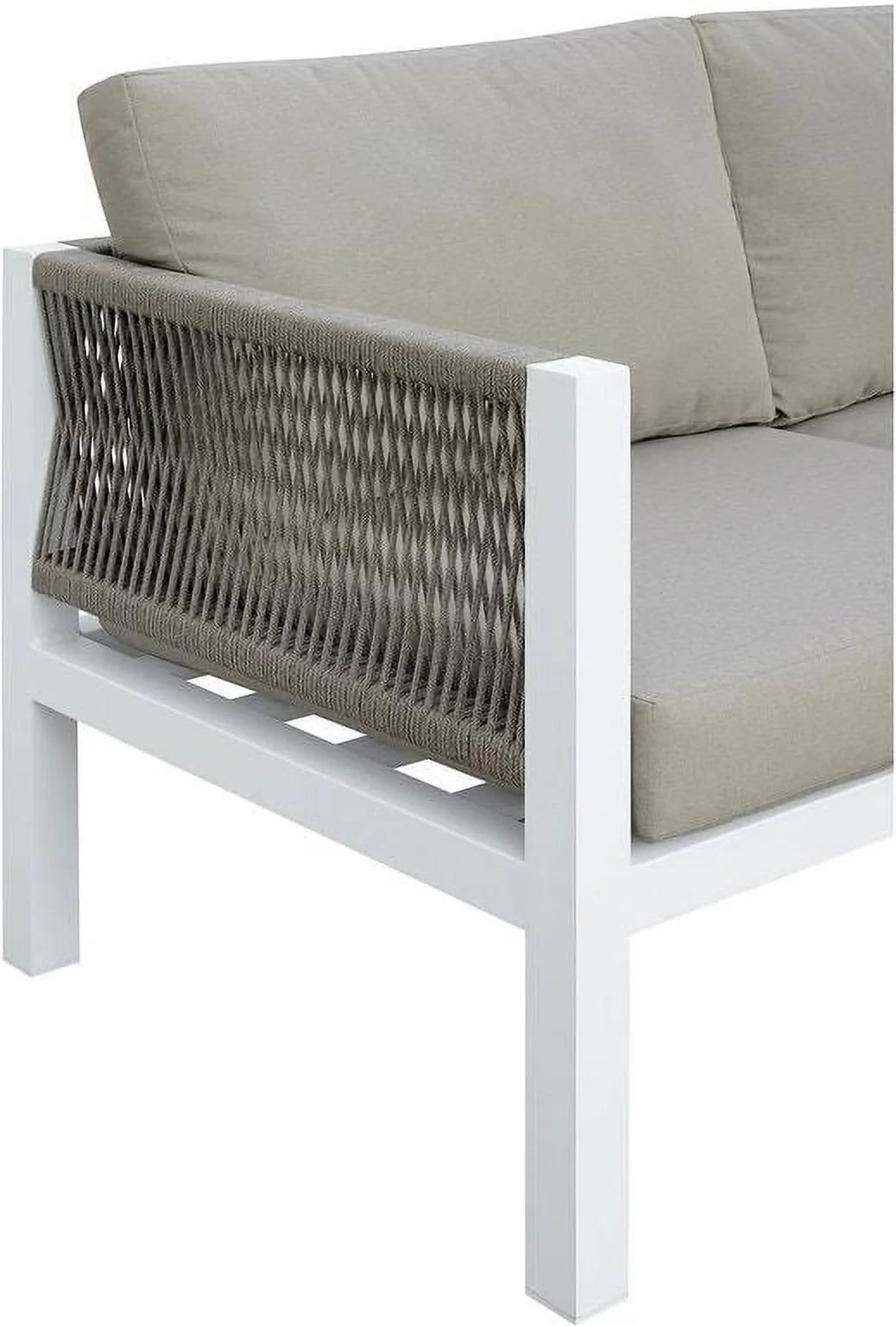 Light Taupe & White Sectional Sofa Q37731