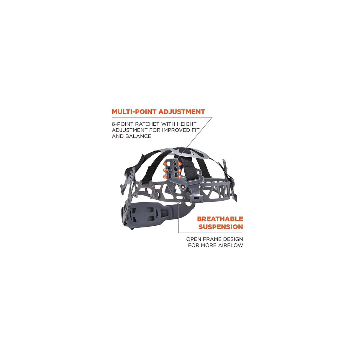 Orange Safety Helmet with 6-Point Suspension X8215