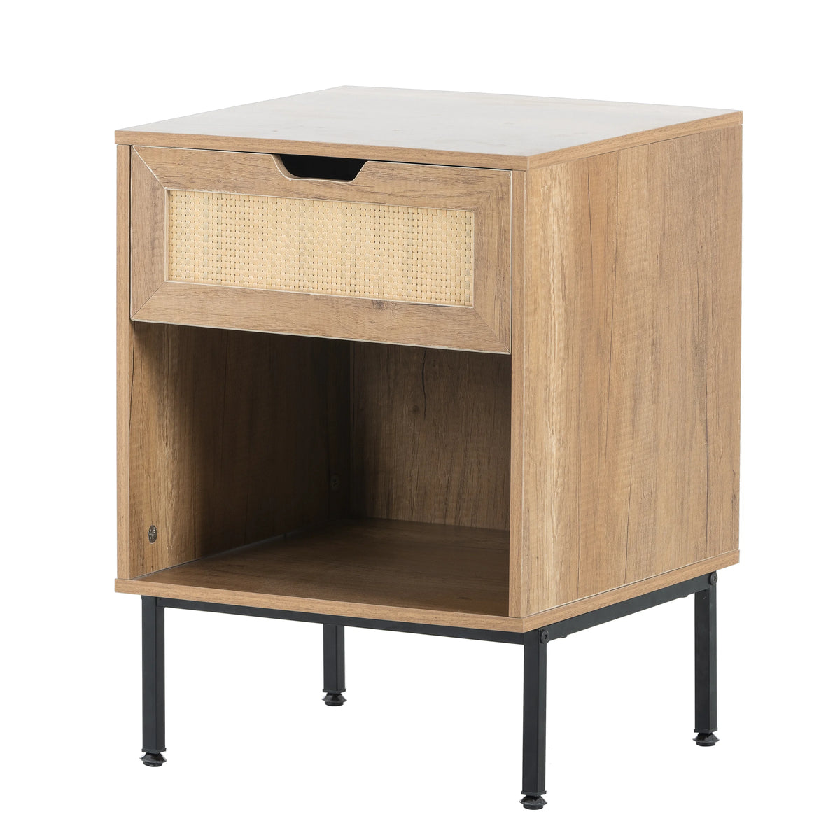 Natural Rattan Nightstand with Metal Legs P90791
