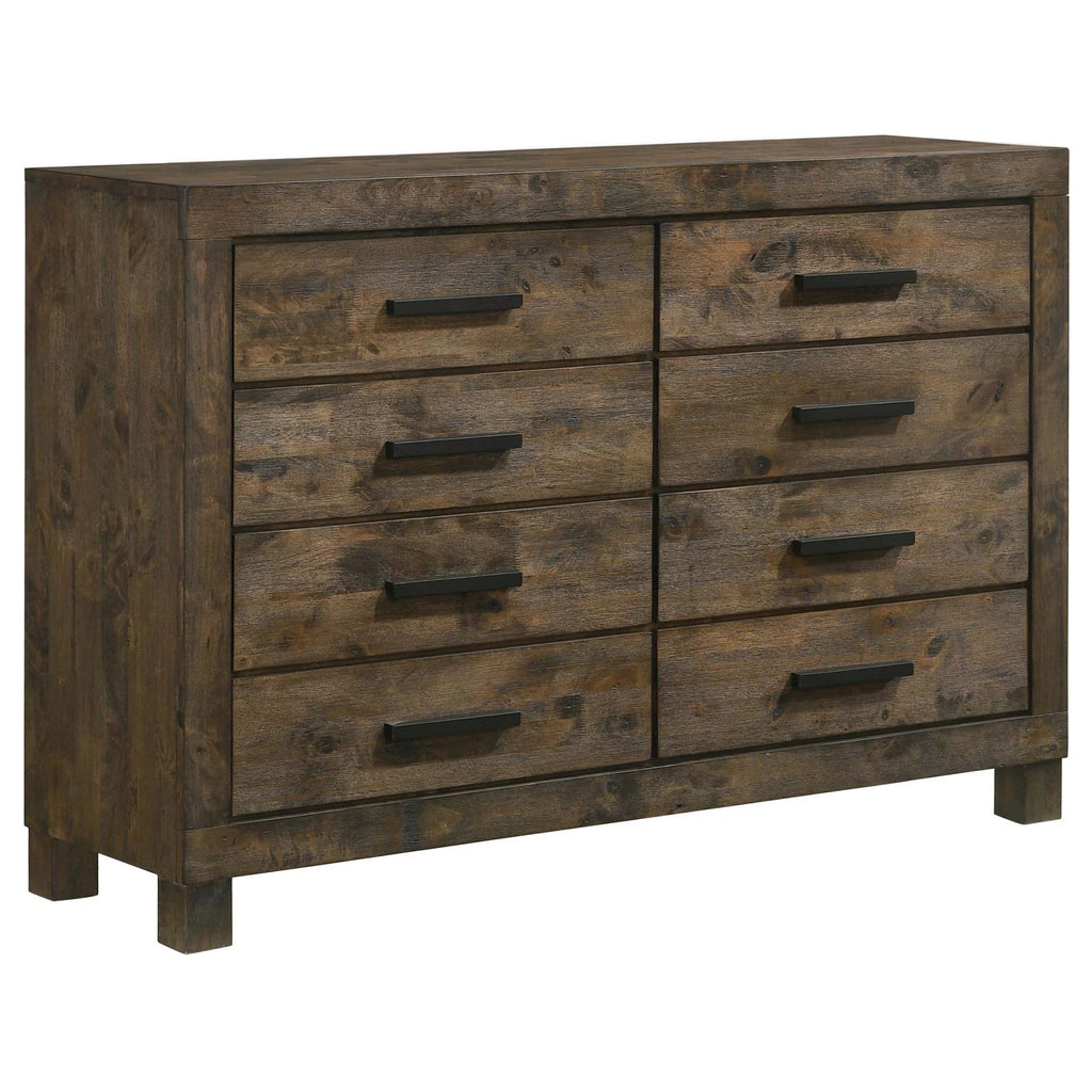 8 Drawer Rustic Golden Brown Dresser U84654