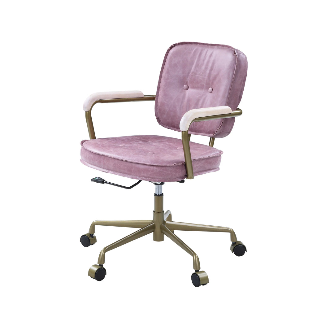 Pink Leather Office Chair U923868
