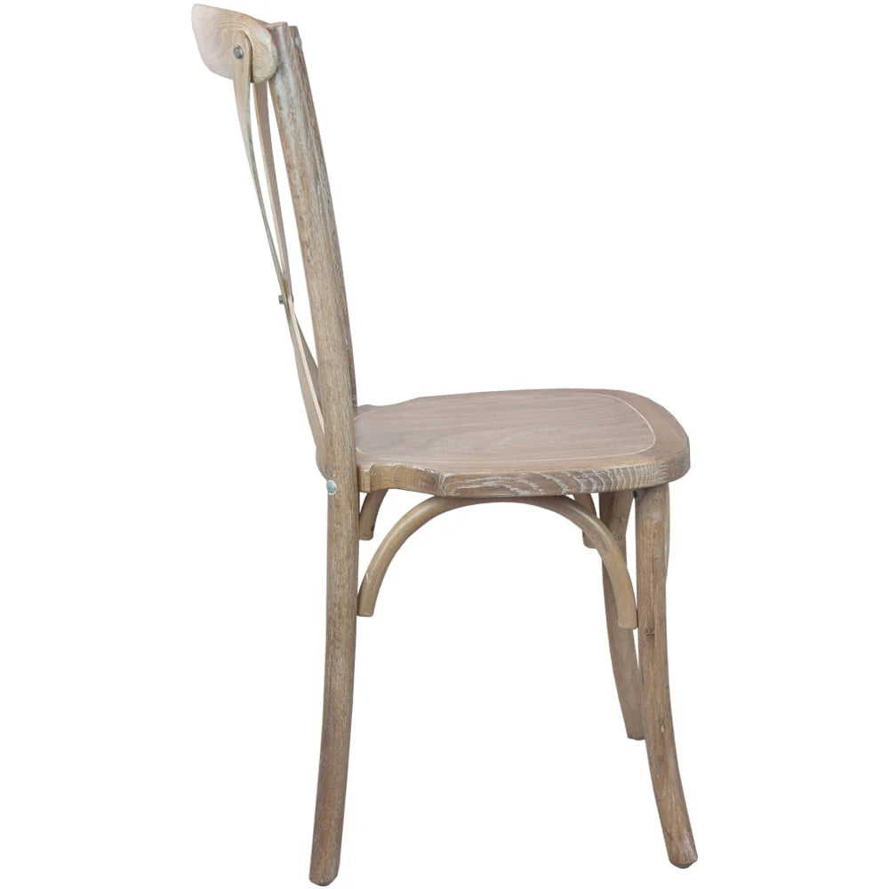 Lime Wash Wooden High Back Dining Chair C2541