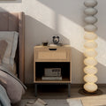 Natural Rattan Nightstand with Metal Legs P90791