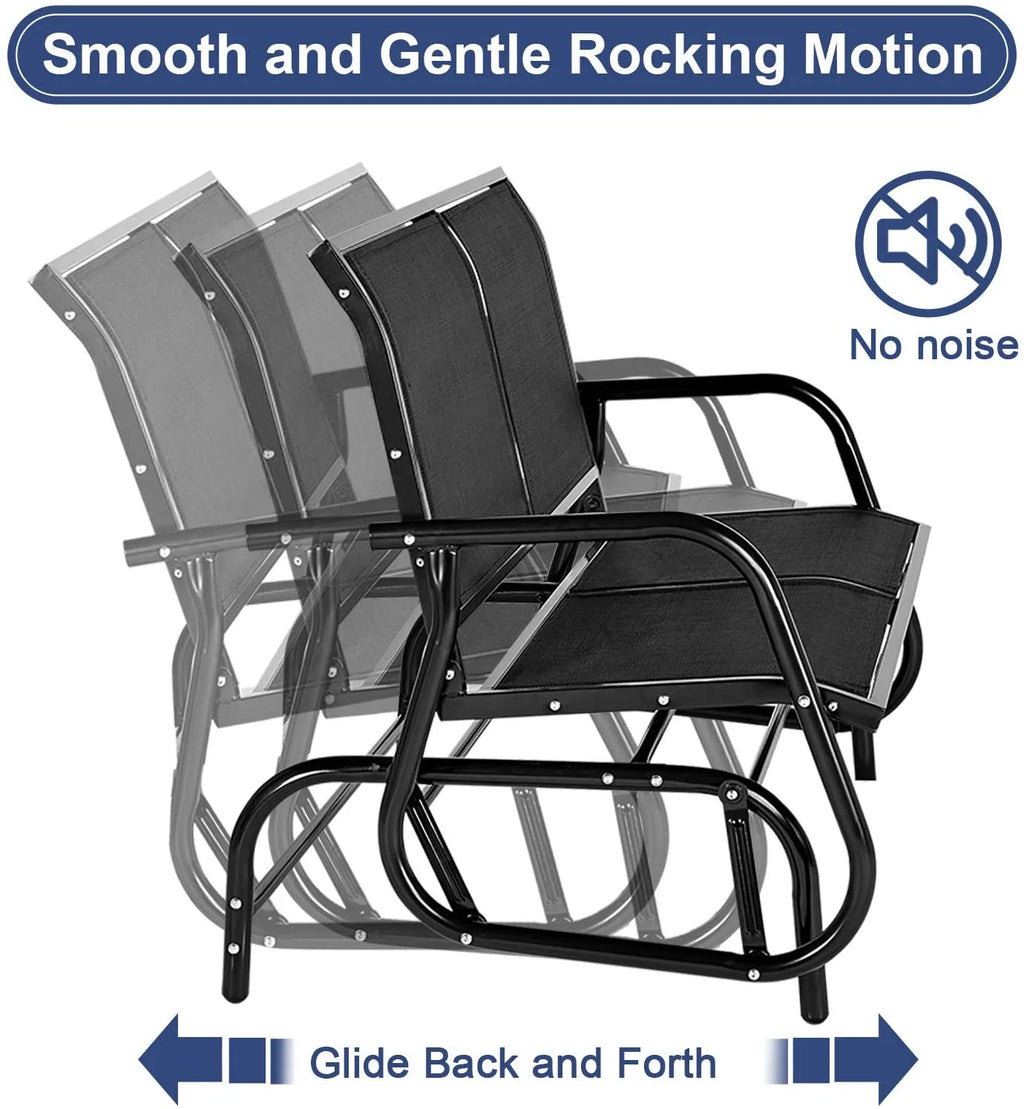 2-Person Outdoor Glider Bench Black H66764