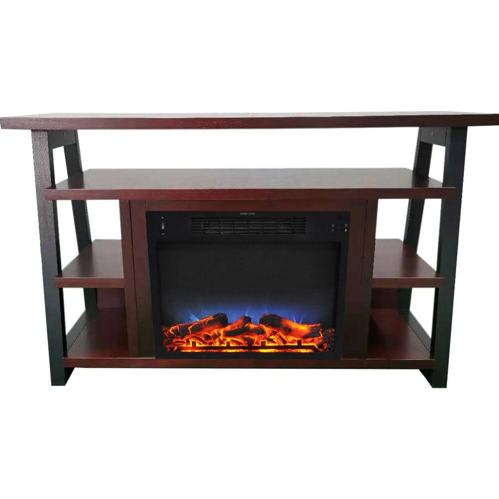 32-in. Electric Fireplace Mantel with Log Insert N706383
