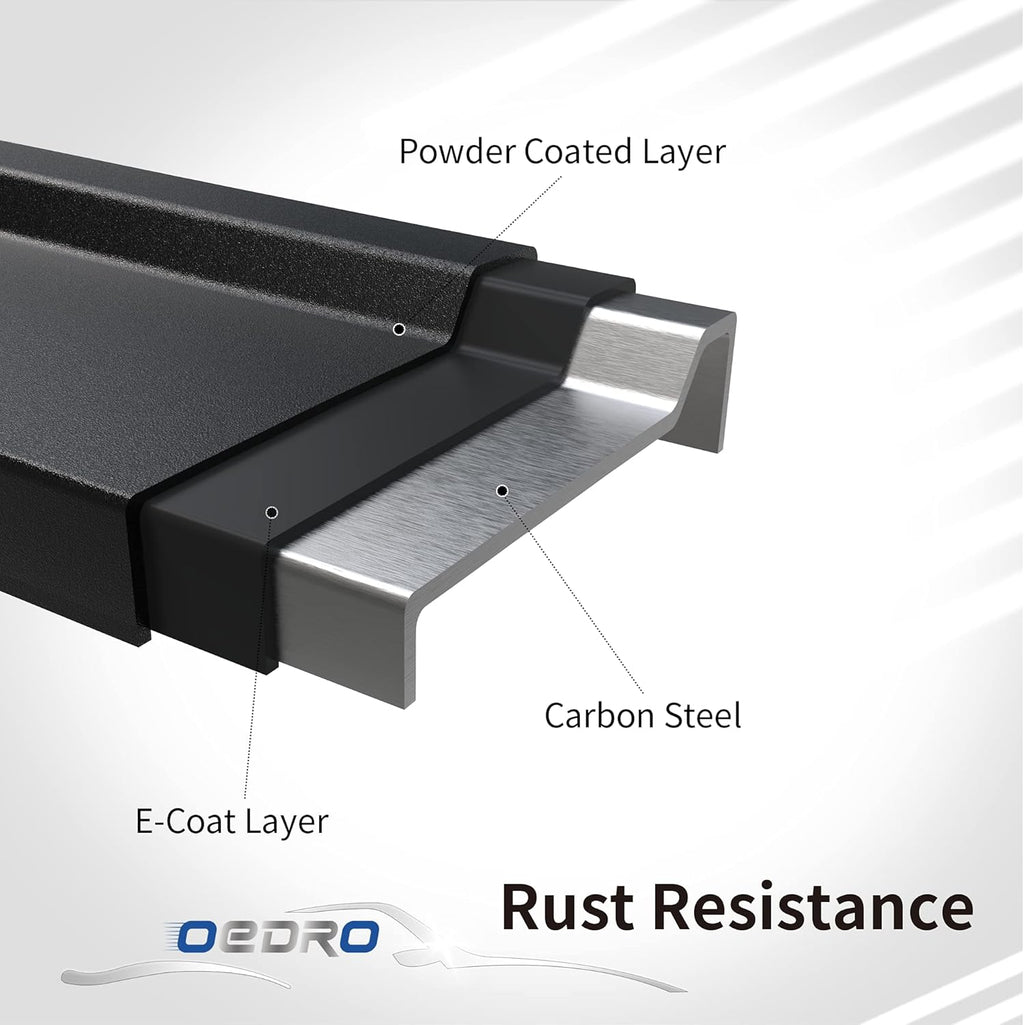 Running Boards Textured Black Steel Side Step Rails J48366
