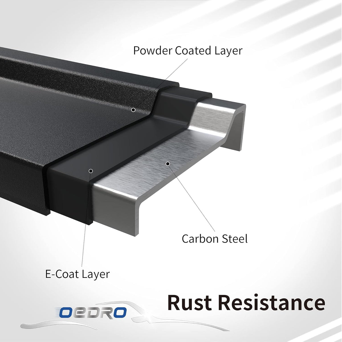 Running Boards Textured Black Steel Side Step Rails J48366