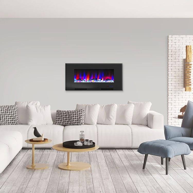 42 in. Black Wall-Mount Electric Fireplace T739