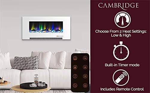 42 in. Black Wall-Mount Electric Fireplace T739
