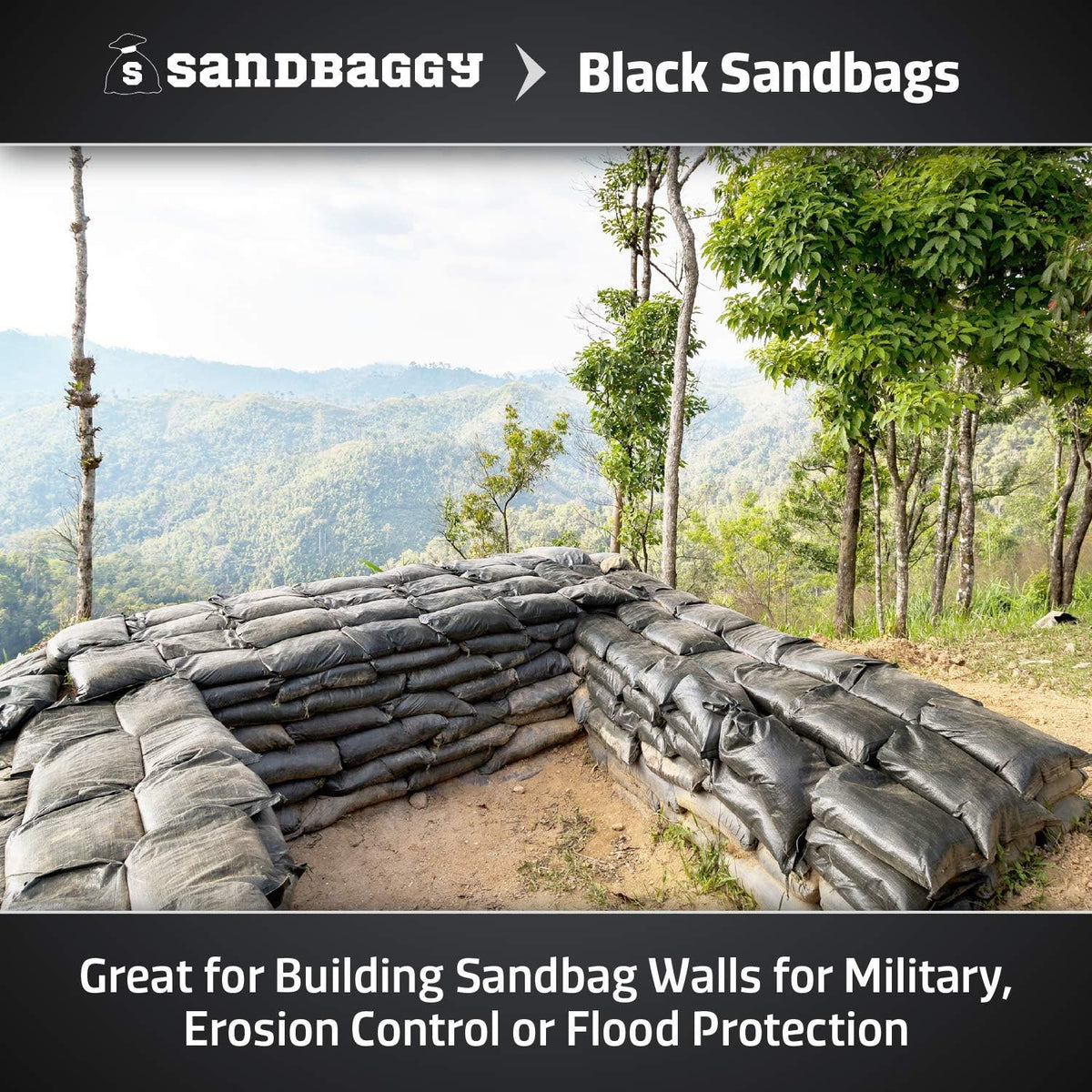 Black Empty Poly Sandbags 14 Inch x 26 Inch 1000 Bags A433
