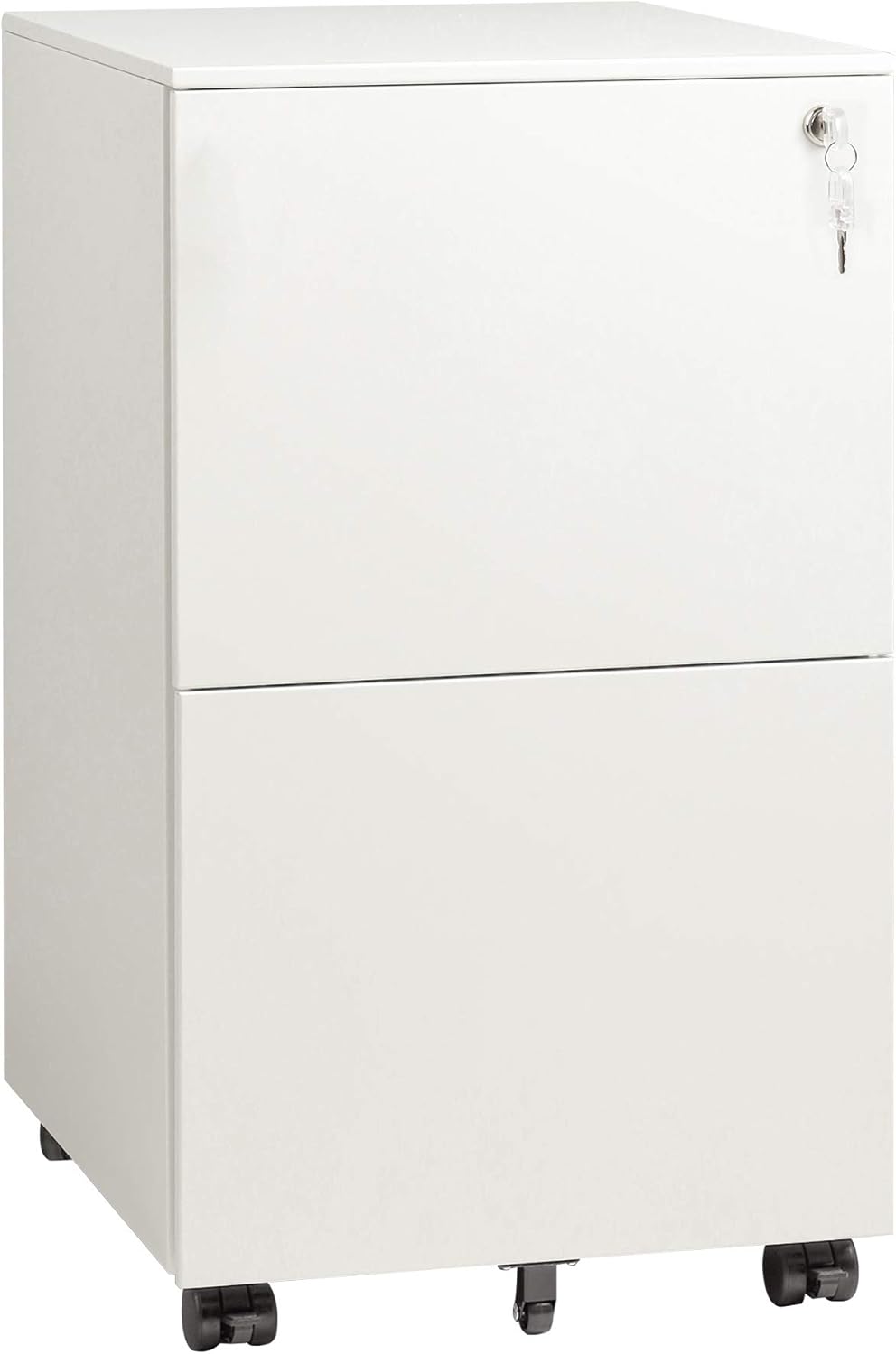White Vertical File Cabinet with Lock O42363