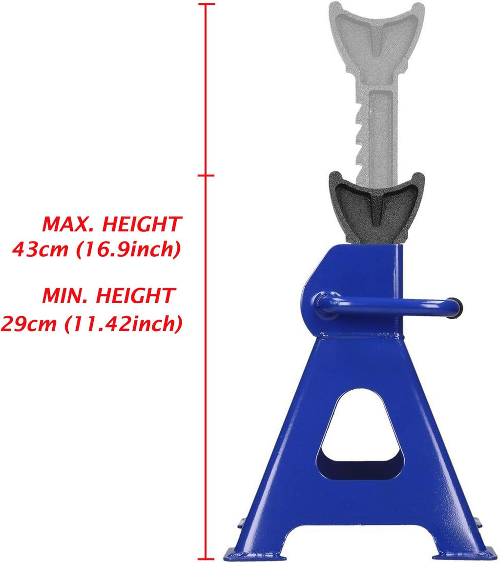 Set of 4 Heavy Duty 6 Ton Adjustable Steel Jack Stands M945481