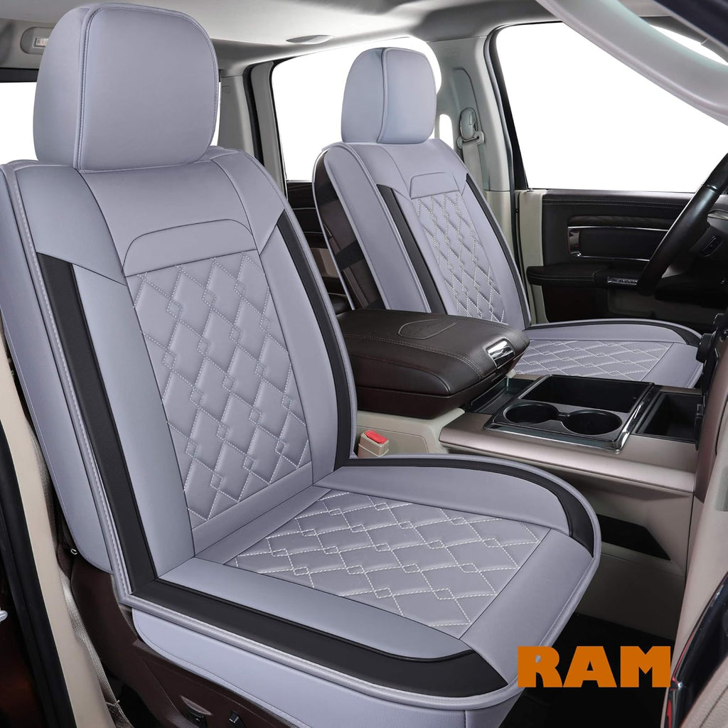 Black Blue Waterproof Faux Leather Seat Covers Full Set W537
