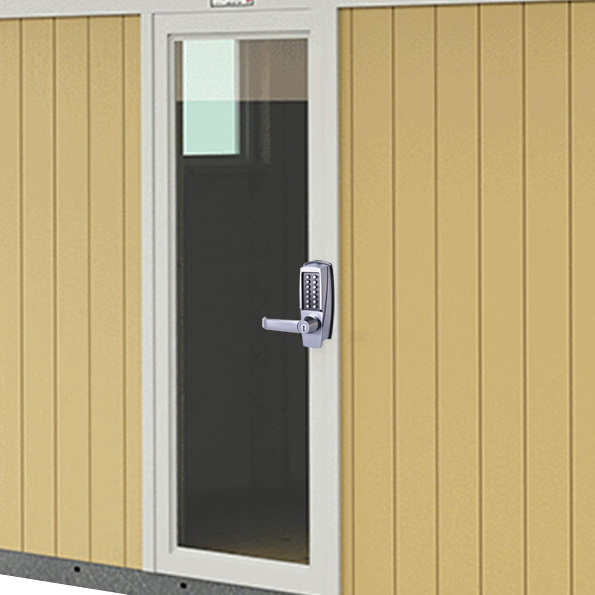 Mechanical Push Button Lever Lock, 60mm Backset, 13 Digit Keypad, Satin Chrome U280513