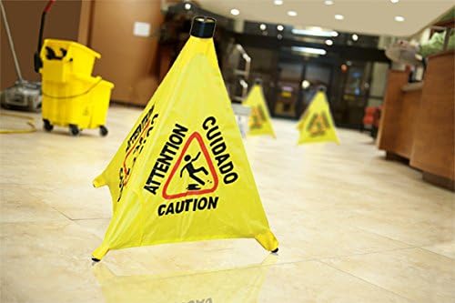 19 1/2 inch Pop-Up Safety Cone with Storage Tube Yellow (8) D703