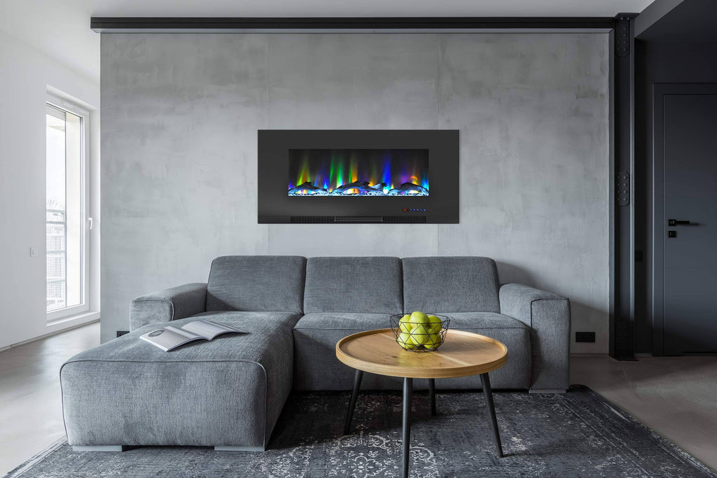 42 in. Black Wall-Mount Electric Fireplace T739
