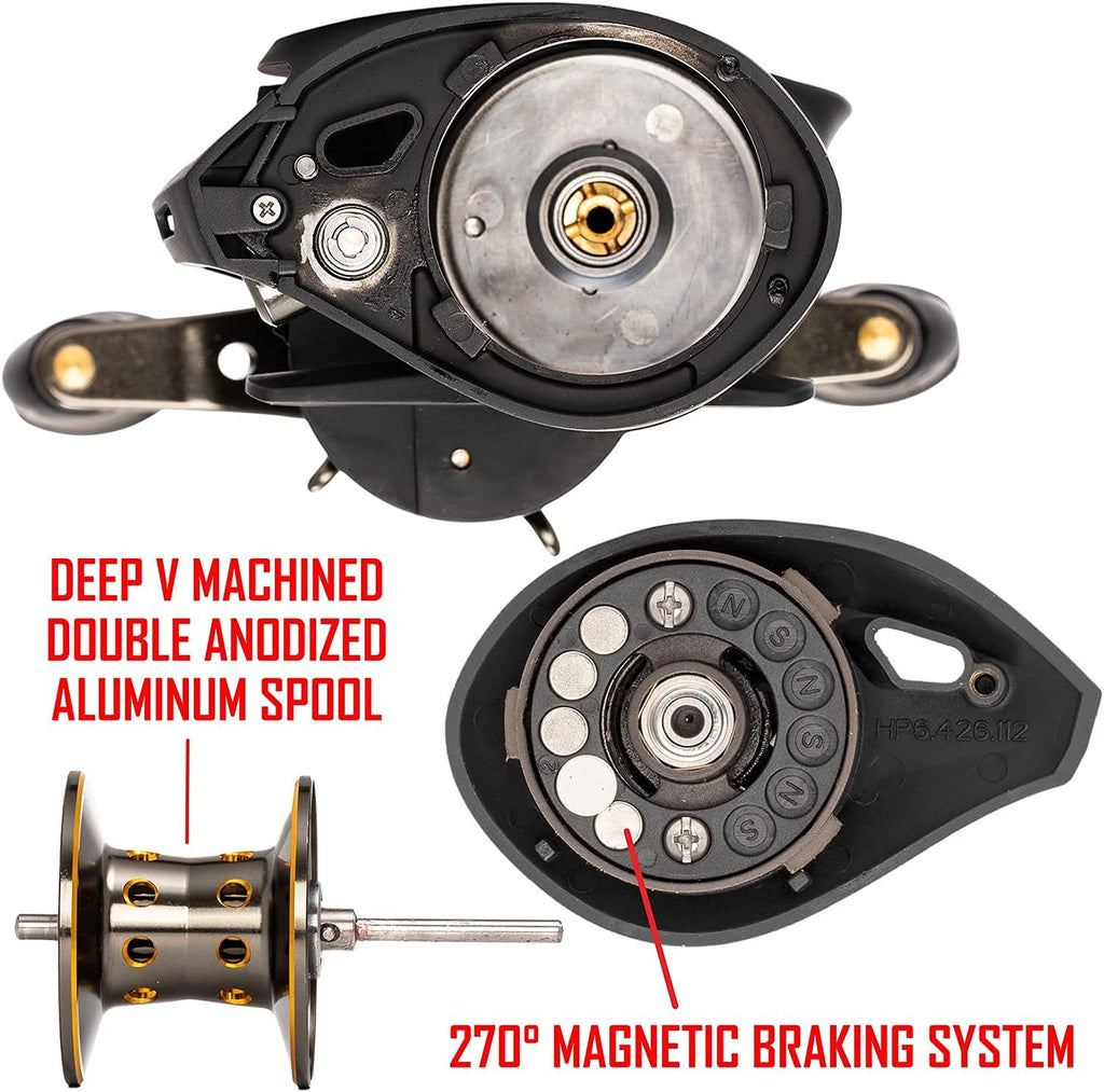 6.5:1 Gear Ratio 8+1 Bearing Aluminum Baitcasting Fishing Reel Z88888