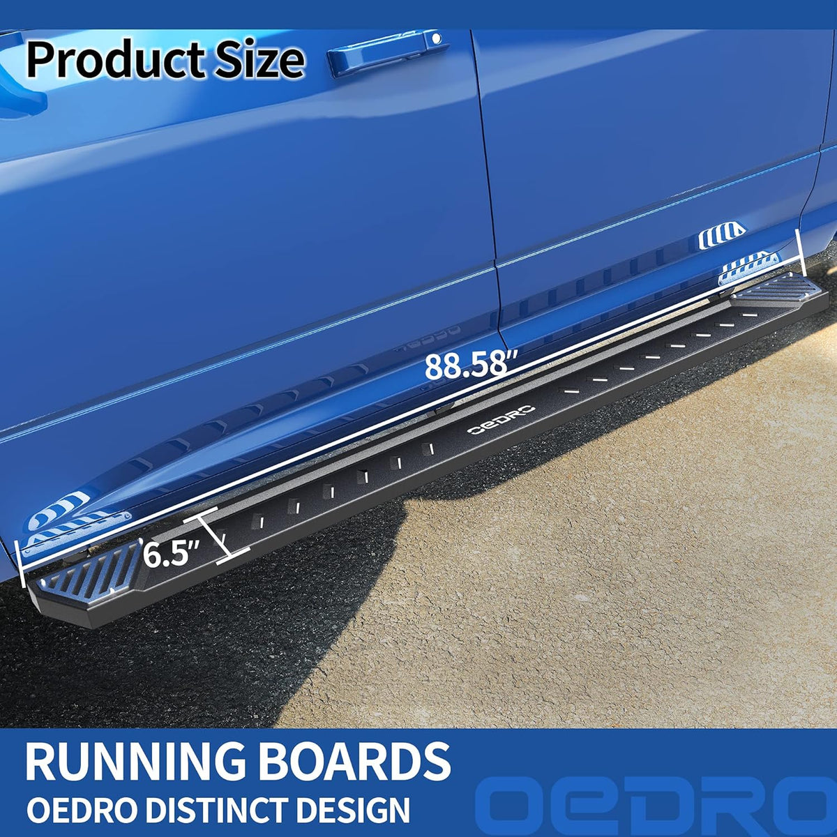 Running Boards Textured Black Steel Side Step Rails J48366