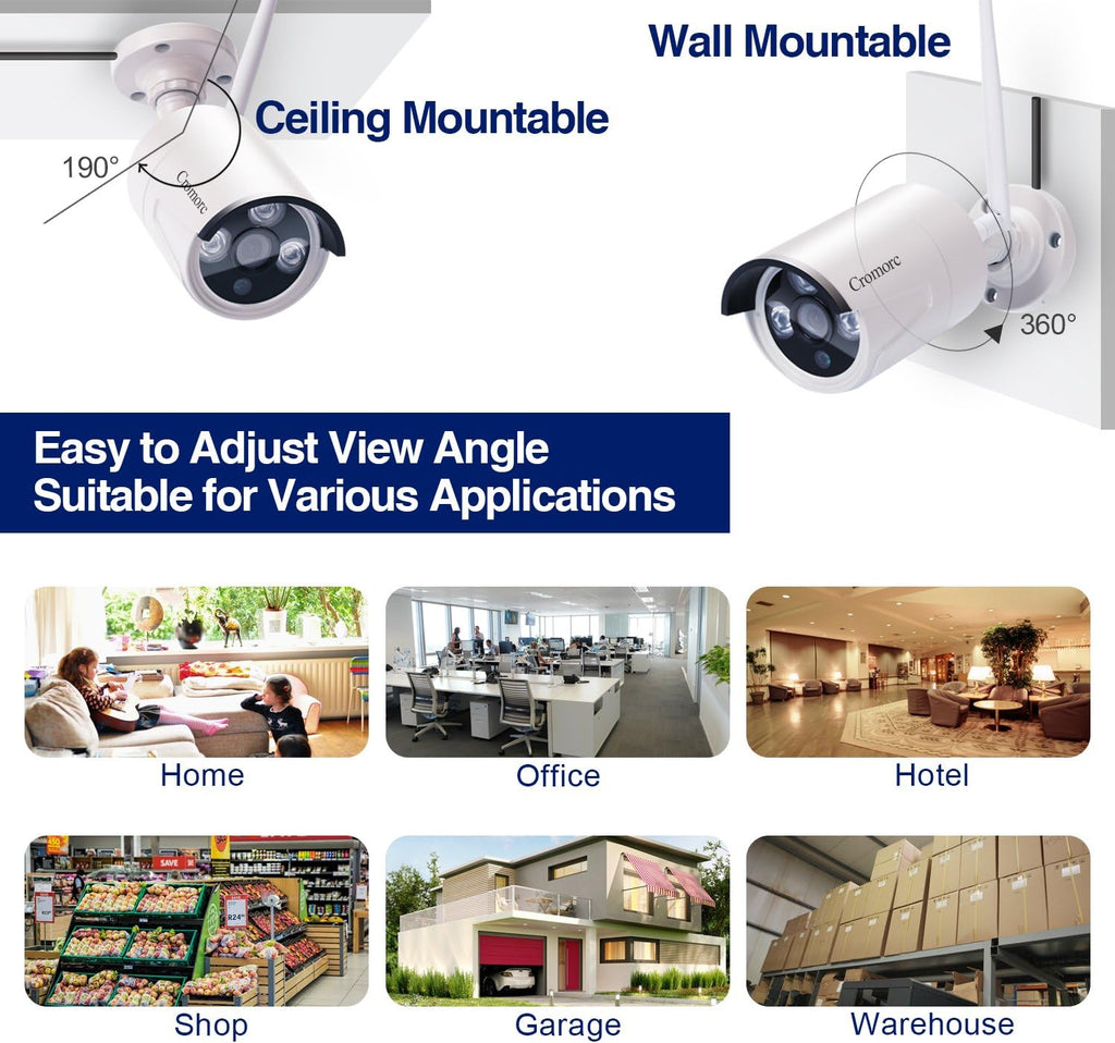 10.1 Monitor Wireless Security Camera System 1080P NVR 4pcs 3MP Camera 1TB HDD Z2315