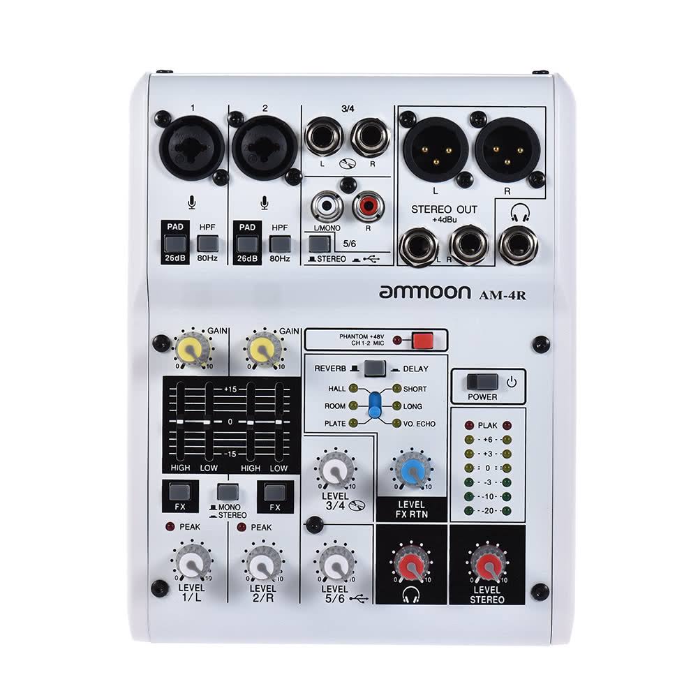 8-Channel Digital Audio Mixer with 48V Phantom Power T3407