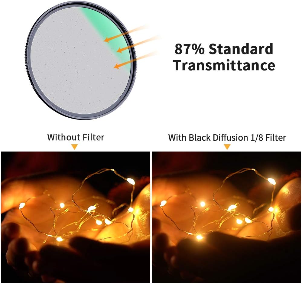 82mm Black Diffusion 1/8 Camera Lens Filter Y996