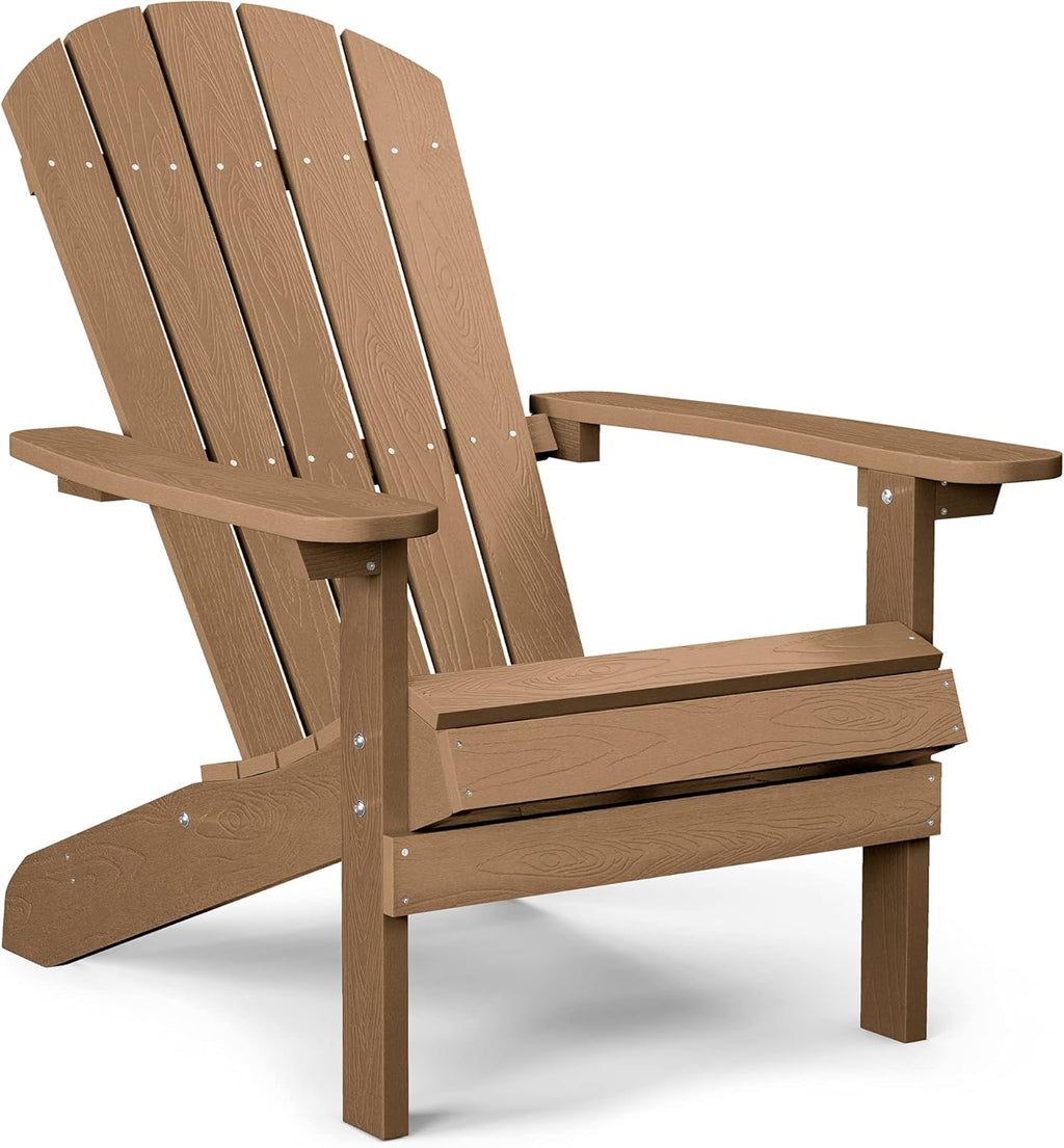 Adirondack Chairs Set of 2 Plastic Weather Resistant Grey J895