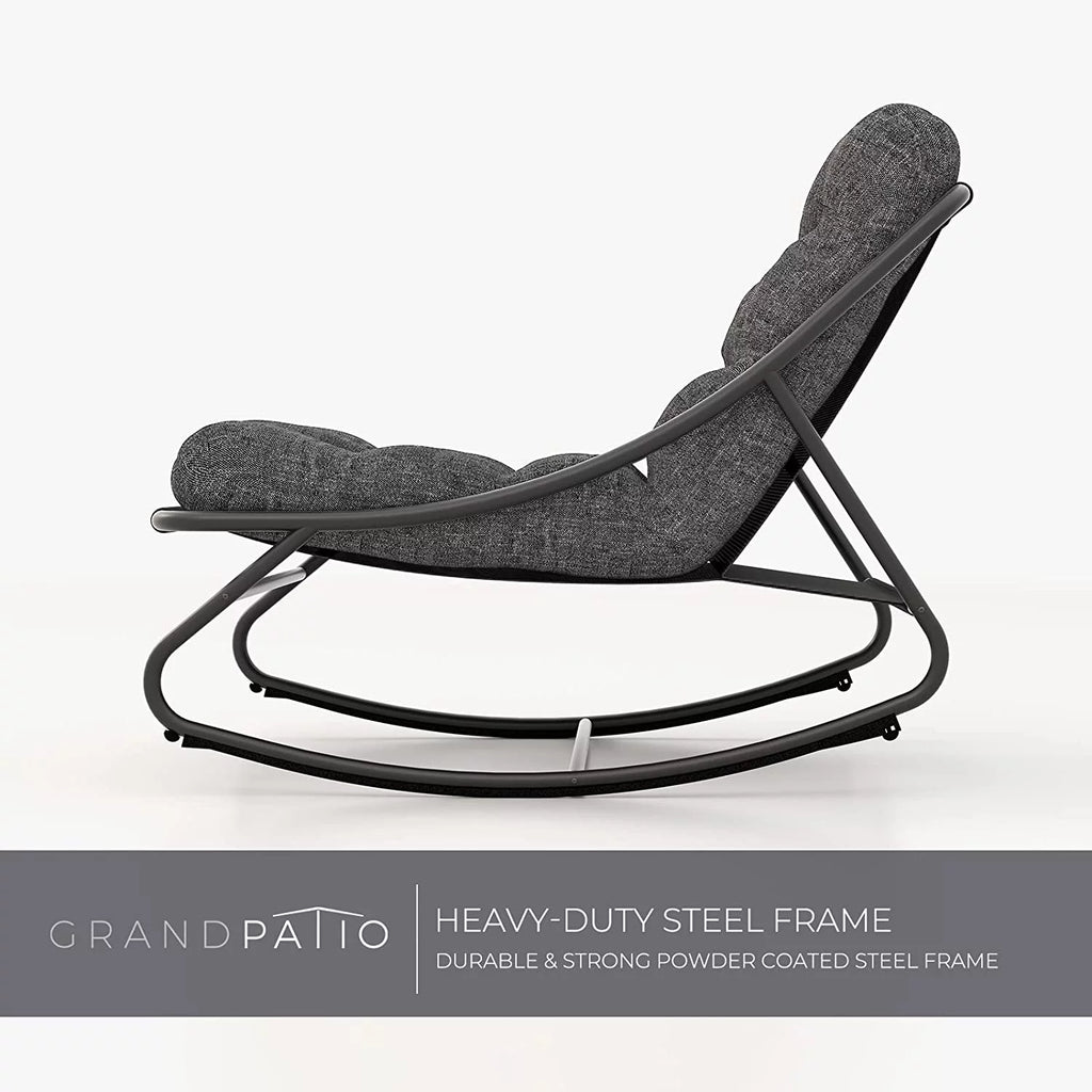 Steel Rocking Chair with Padded Cushion, Gray H941