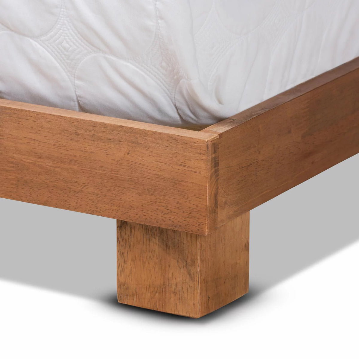 Brown Finished Wood Queen Size Platform Bed F1314