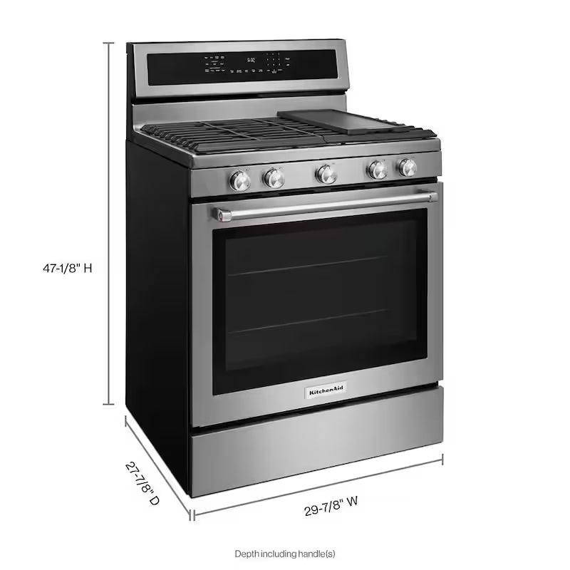 5.8 cu. ft. Gas Range with Self-Cleaning Oven in Stainless Steel P1696