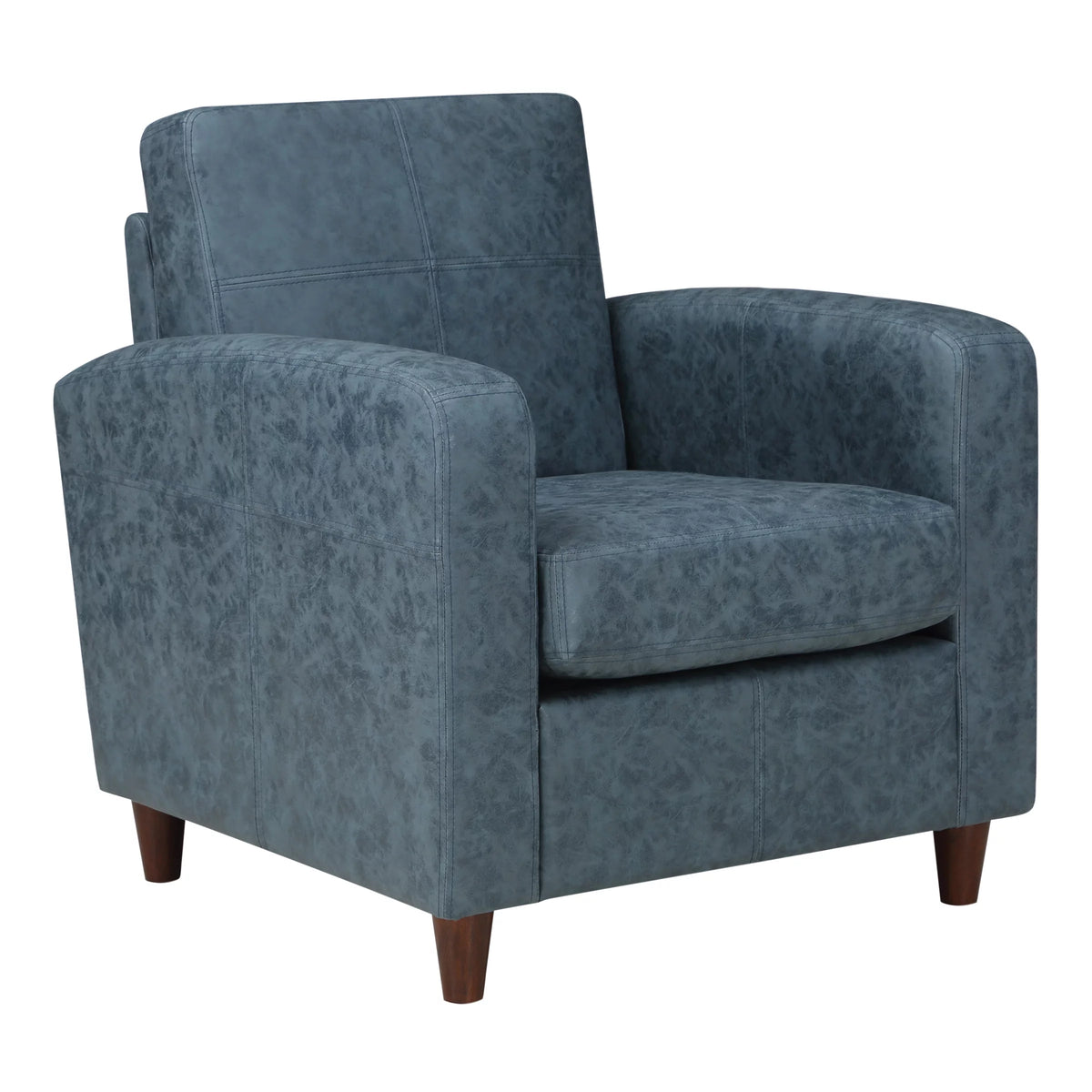 Navy Blue Faux Leather Club Chair P73481