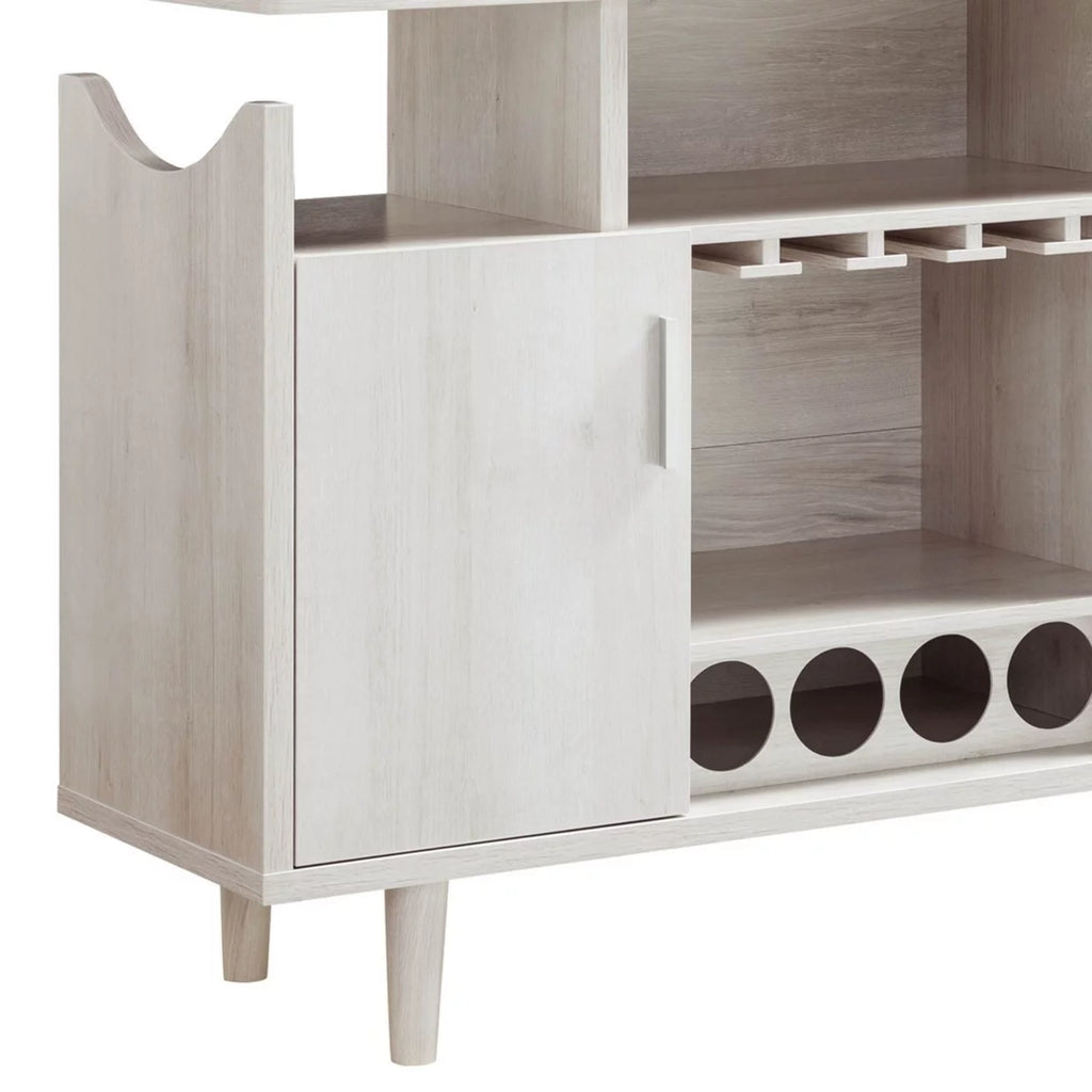 47 Inch Wood Wine Bar Cabinet with Stemware L234