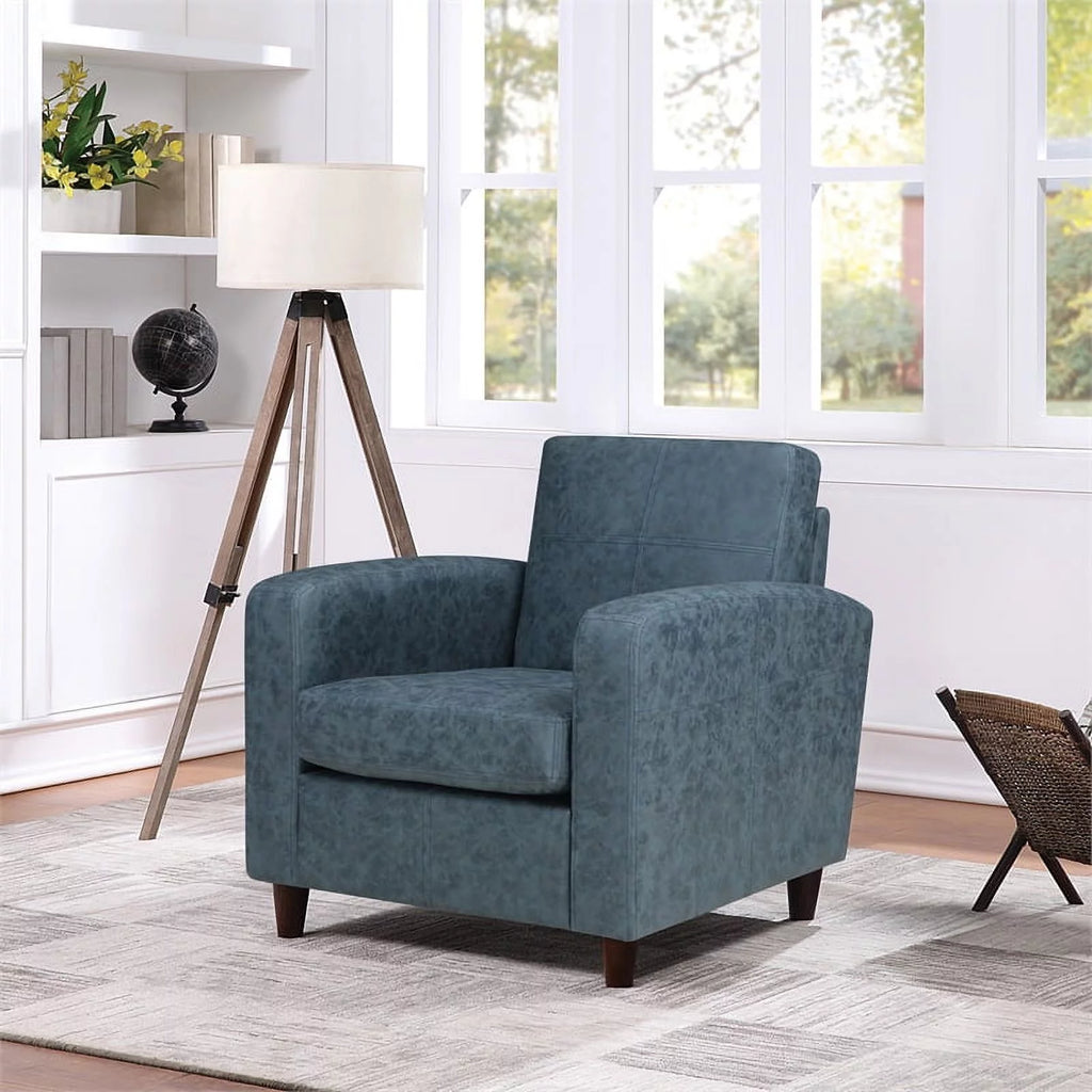 Navy Blue Faux Leather Club Chair P73481