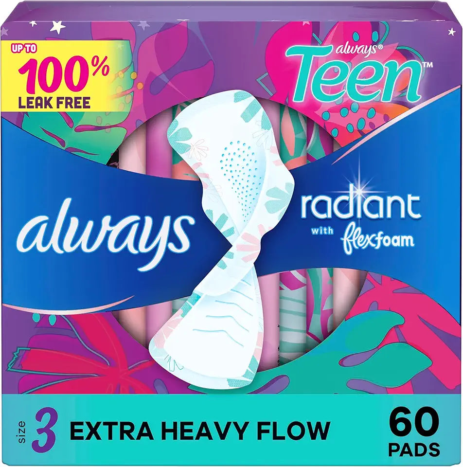 Size 3 Extra Heavy Unscented Pads with Wings 60 Count I8234