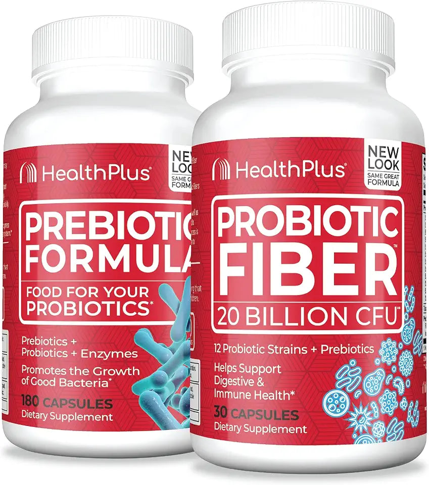 Prebiotic Formula 180 Capsules & Probiotic Fiber 30 Capsules Bundle Y4542