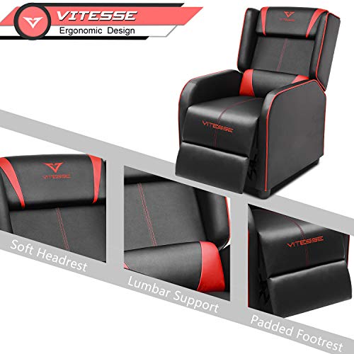 Blue PU Leather Gaming Recliner Chair T43208