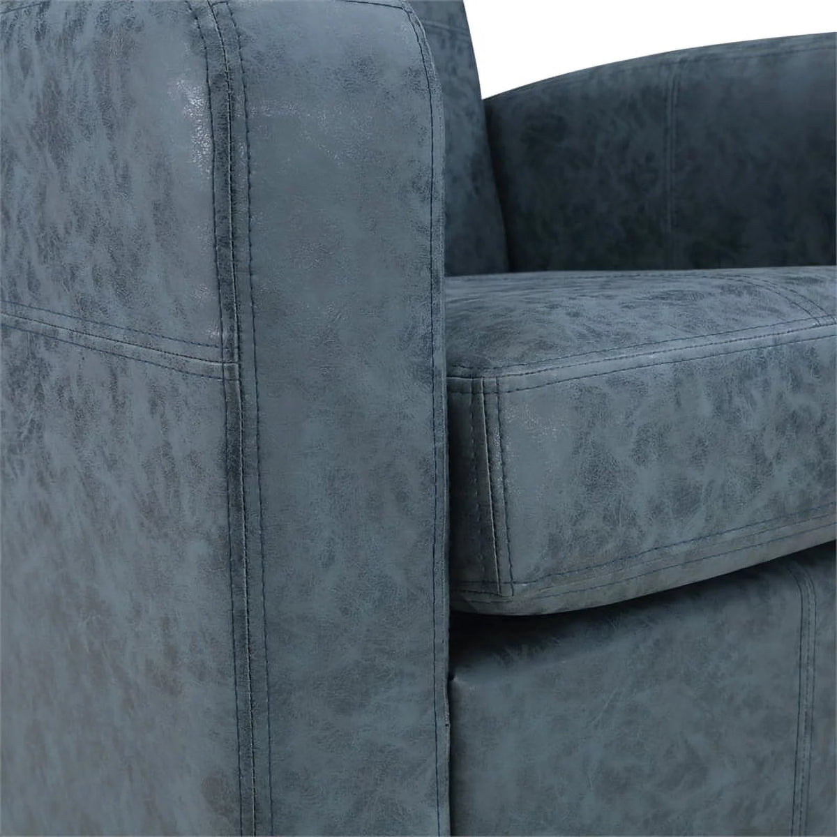 Navy Blue Faux Leather Club Chair P73481