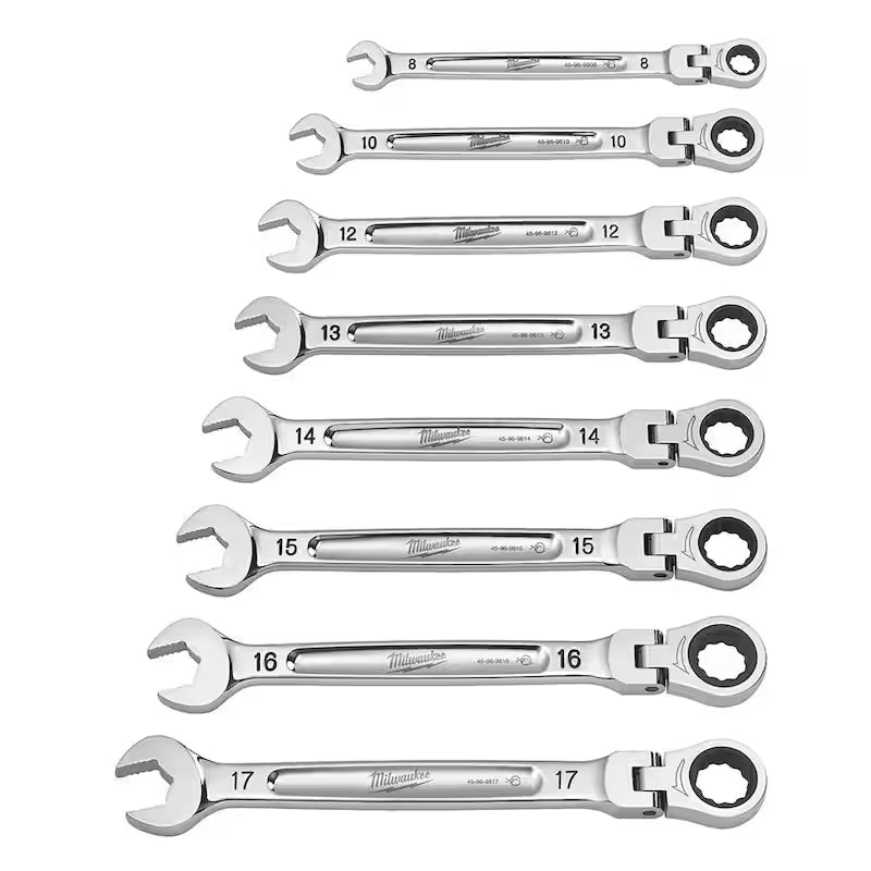 14-Piece Flex-Head Ratcheting Combination Wrench Set SAE and METRIC W686