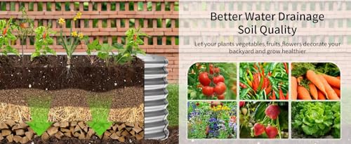 24" Tall Galvanized Metal Raised Garden Bed Y726
