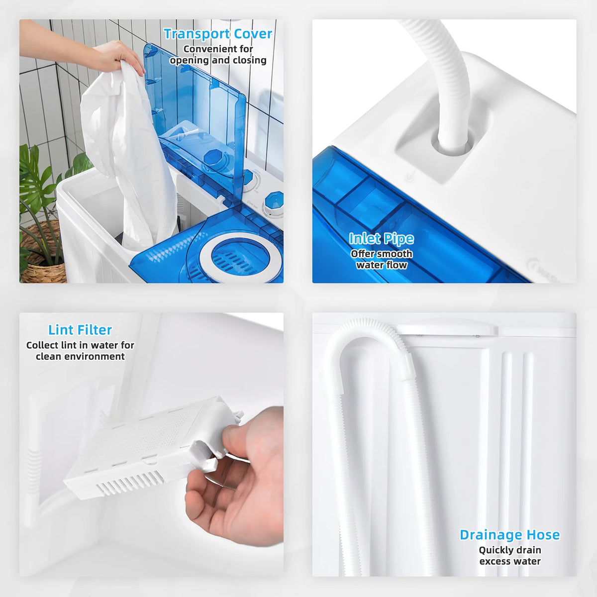 Portable Semi-automatic Twin Tub Washing Machine P1164
