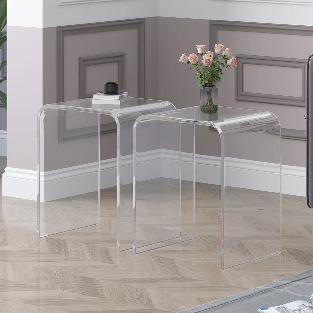 Clear Acrylic Side Table Set of 2 J9536