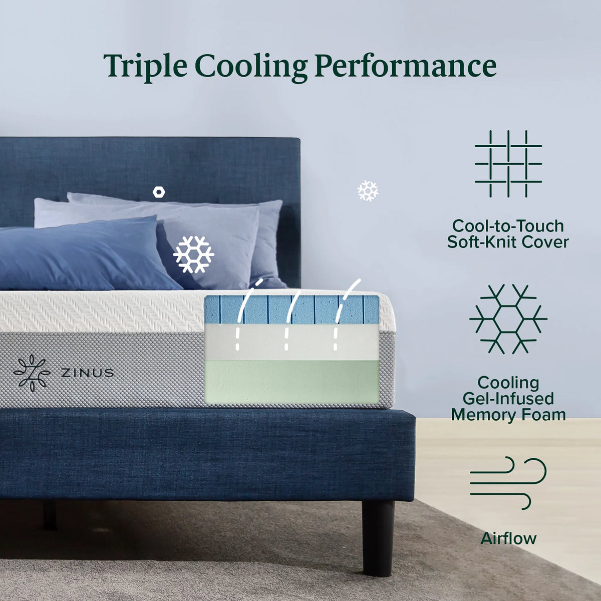 12" Cooling Gel Memory Foam Mattress King L2348